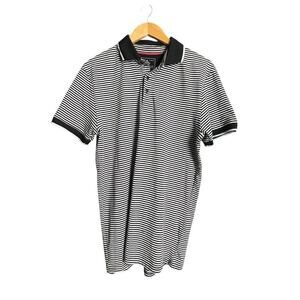 Day & Age Striped Polo Shirt Size S Black and Gray Classic Preppy Casual Office